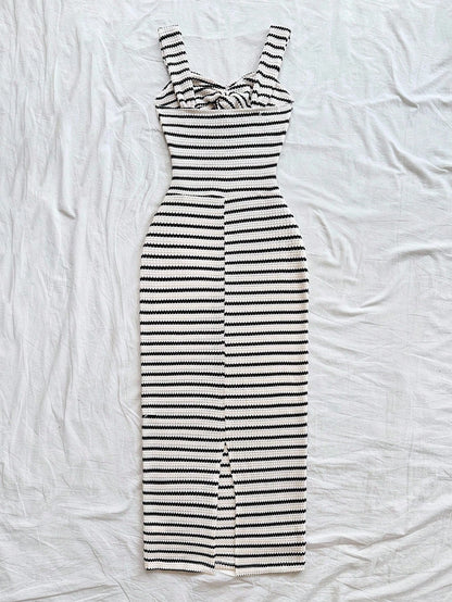 Soleia Dresses For Women Casual Stripes Fall Outfits Women's Striped Sleeveless Mid-Length Dress Striped Dress Summer Dress No Chest Padding