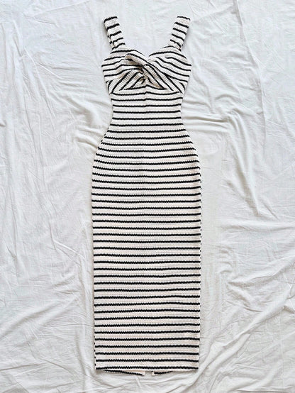 Soleia Dresses For Women Casual Stripes Fall Outfits Women's Striped Sleeveless Mid-Length Dress Striped Dress Summer Dress No Chest Padding