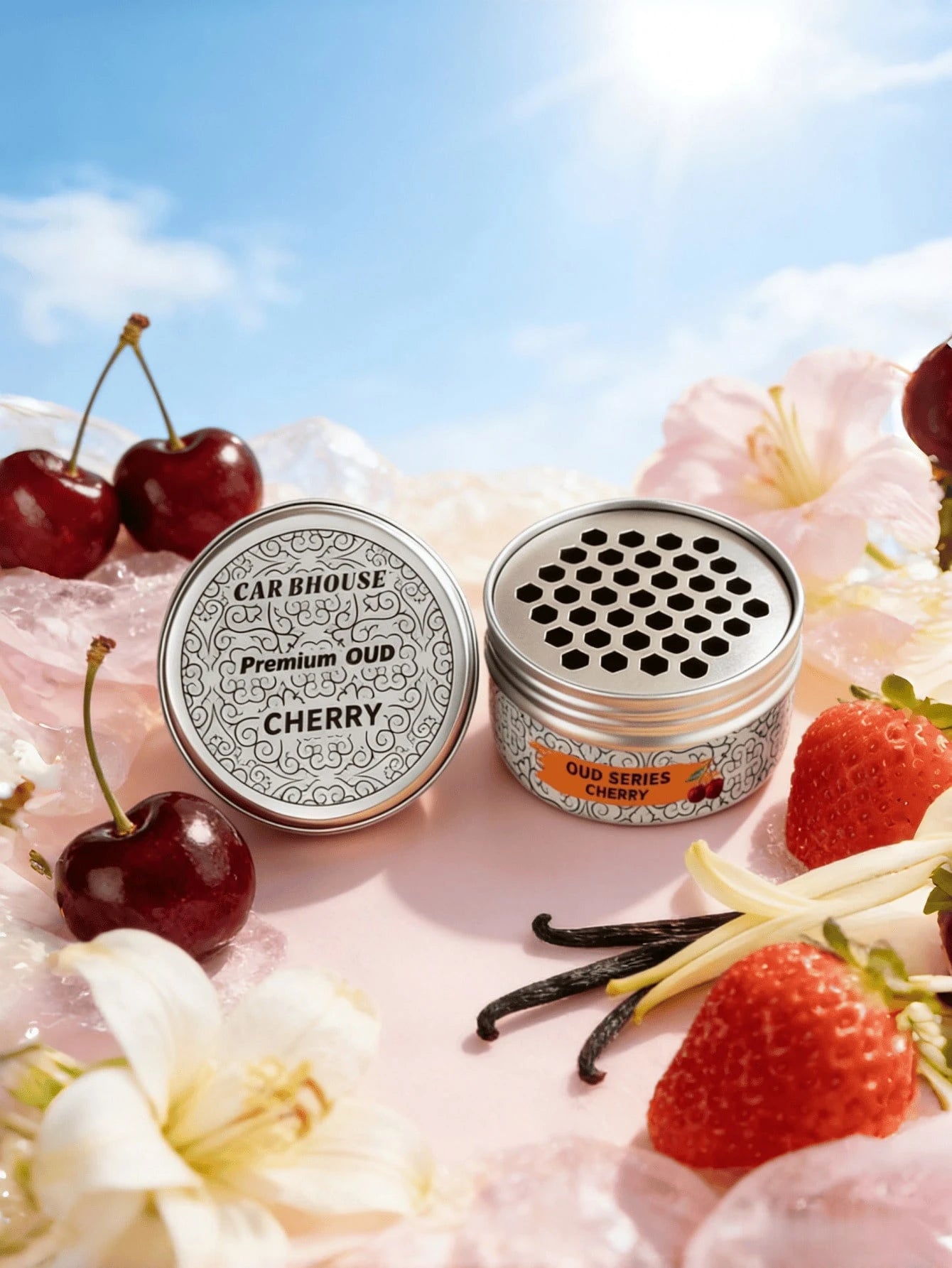 Solid Car Fragrance Diffuser, Long-Lasting Aromatic Fiber Diffuser, Effectively Eliminates Odors And Purifies In-Car Air, Multiple Scents Available: Vanilla, Bubble Gum, Cherry, Lavender, Strawberry A