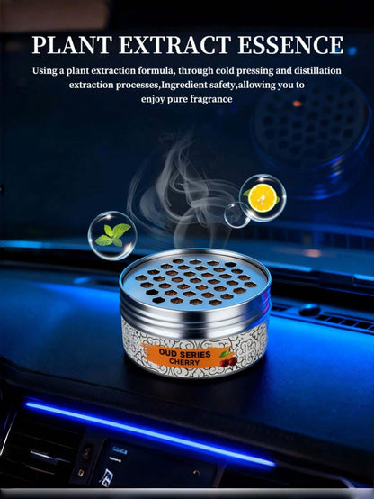 Solid Car Fragrance Diffuser, Long-Lasting Aromatic Fiber Diffuser, Effectively Eliminates Odors And Purifies In-Car Air, Multiple Scents Available: Vanilla, Bubble Gum, Cherry, Lavender, Strawberry A