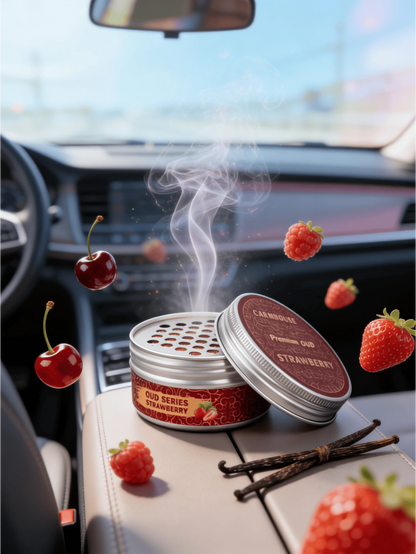 Solid Car Fragrance Diffuser, Long-Lasting Aromatic Fiber Diffuser, Effectively Eliminates Odors And Purifies In-Car Air, Multiple Scents Available: Vanilla, Bubble Gum, Cherry, Lavender, Strawberry A
