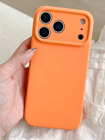 Solid Color Black Silicone 2.0mm Thick Liquid Silicone Phone Case, Compatible With Apple 16, 15, 14, 13, 12, 11 Pro Max And Galaxy S24 Ultra, S23, S22, S25 Series, Full Body Protective Cover Spring Gi