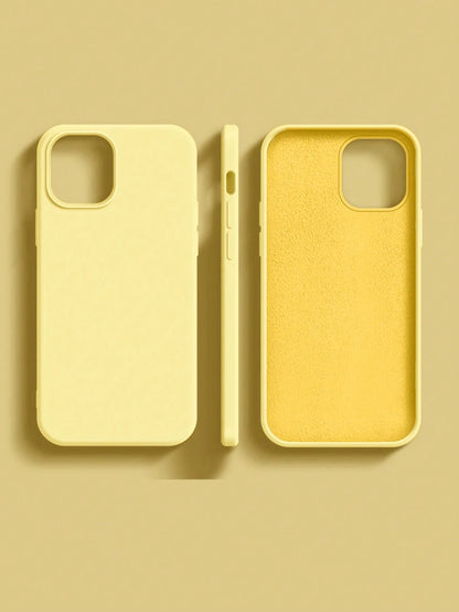 Solid Color Liquid Silicone 2.0mm Thick Liquid Silicone Phone Case Compatible With 16, 15, 14, 13, 12, 11 Pro Max, S24U, S23, S22, S25 Series Full Body Protective Cover Waterproof Shockproof Anti-Fall