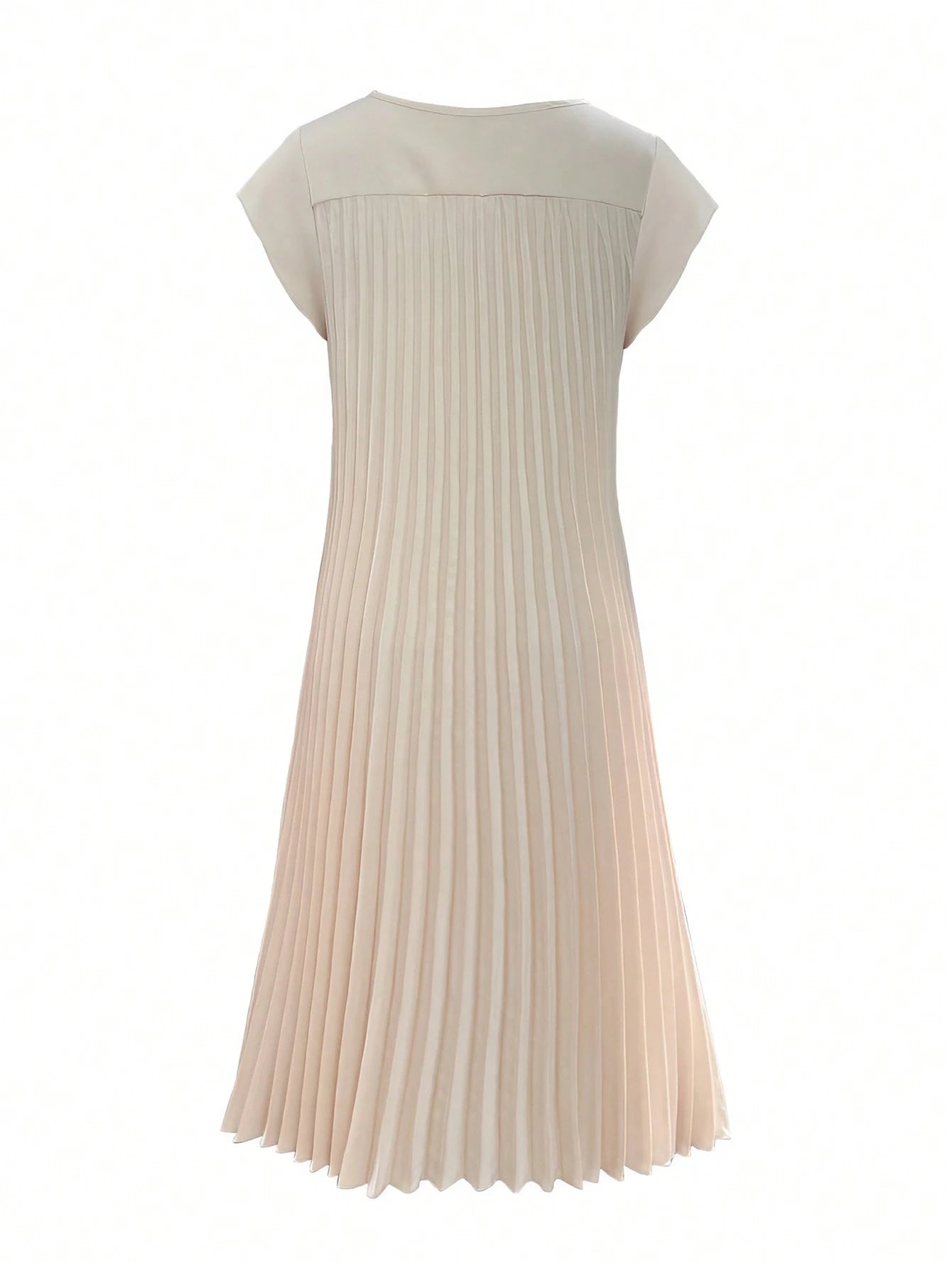 Solid Pleated Hem Longline Dress For Summer Black Elegant