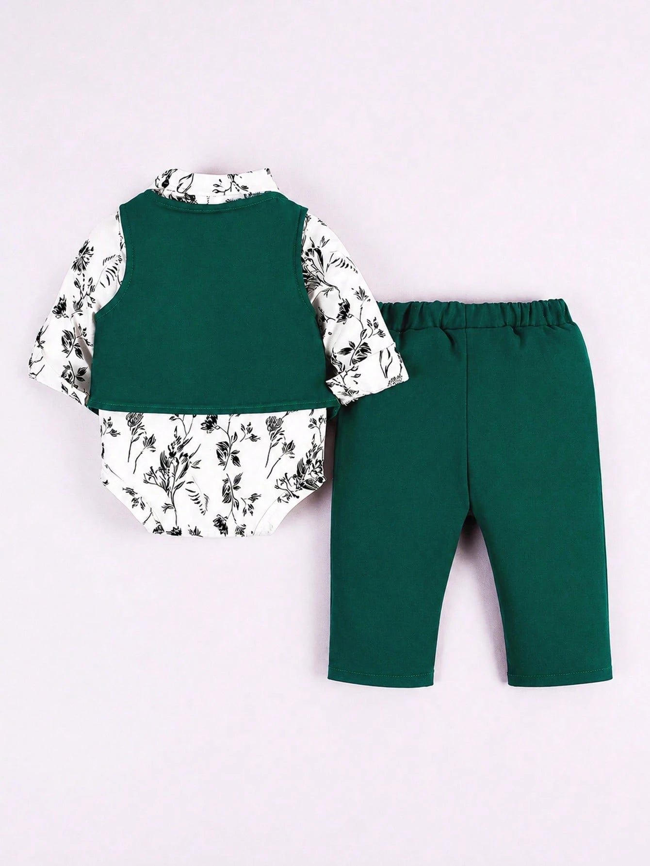 Souflis Souflis 3pcs Baby Boy Gentleman Suit, Long Sleeve Vest Jacket Set, Autumn Winter