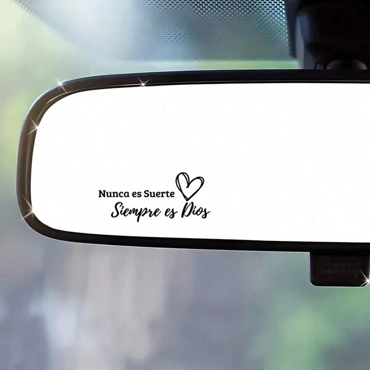 Spanish Inspirational Quote "Never By Luck, But By Eternity" Sticker- Car Rearview Mirror Decal- For Cars, Laptops, Trucks, Motorcycles, Computers, And Phones- Perfect Holiday Gift