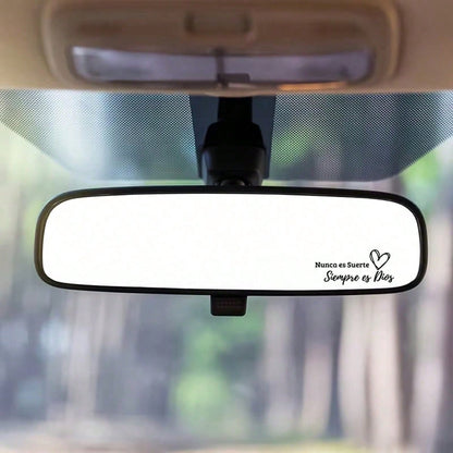 Spanish Inspirational Quote "Never By Luck, But By Eternity" Sticker- Car Rearview Mirror Decal- For Cars, Laptops, Trucks, Motorcycles, Computers, And Phones- Perfect Holiday Gift
