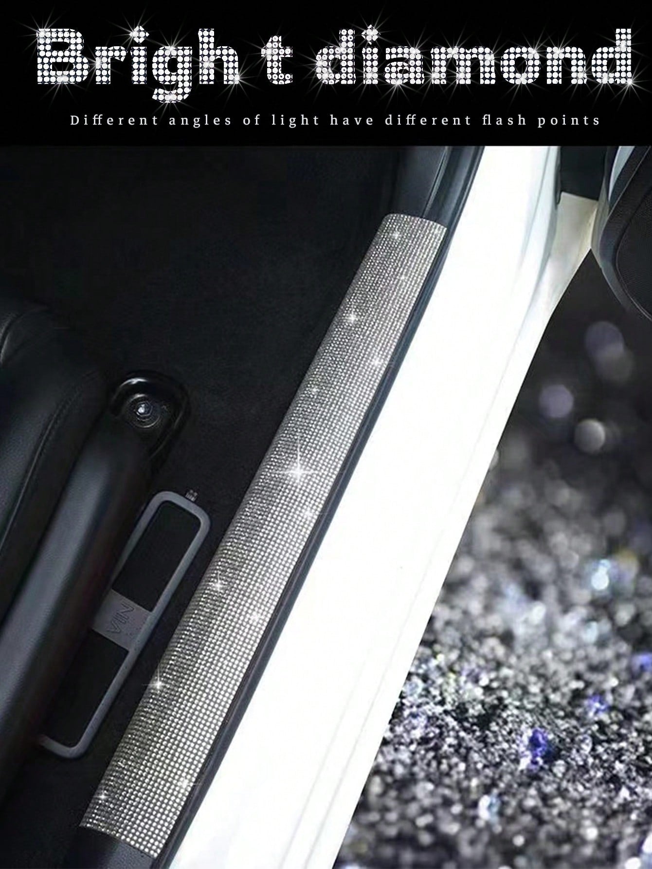 Sparkling 1pc Car Door Sill Scuff Plate Protector Sticker For Car Doors/Single Door