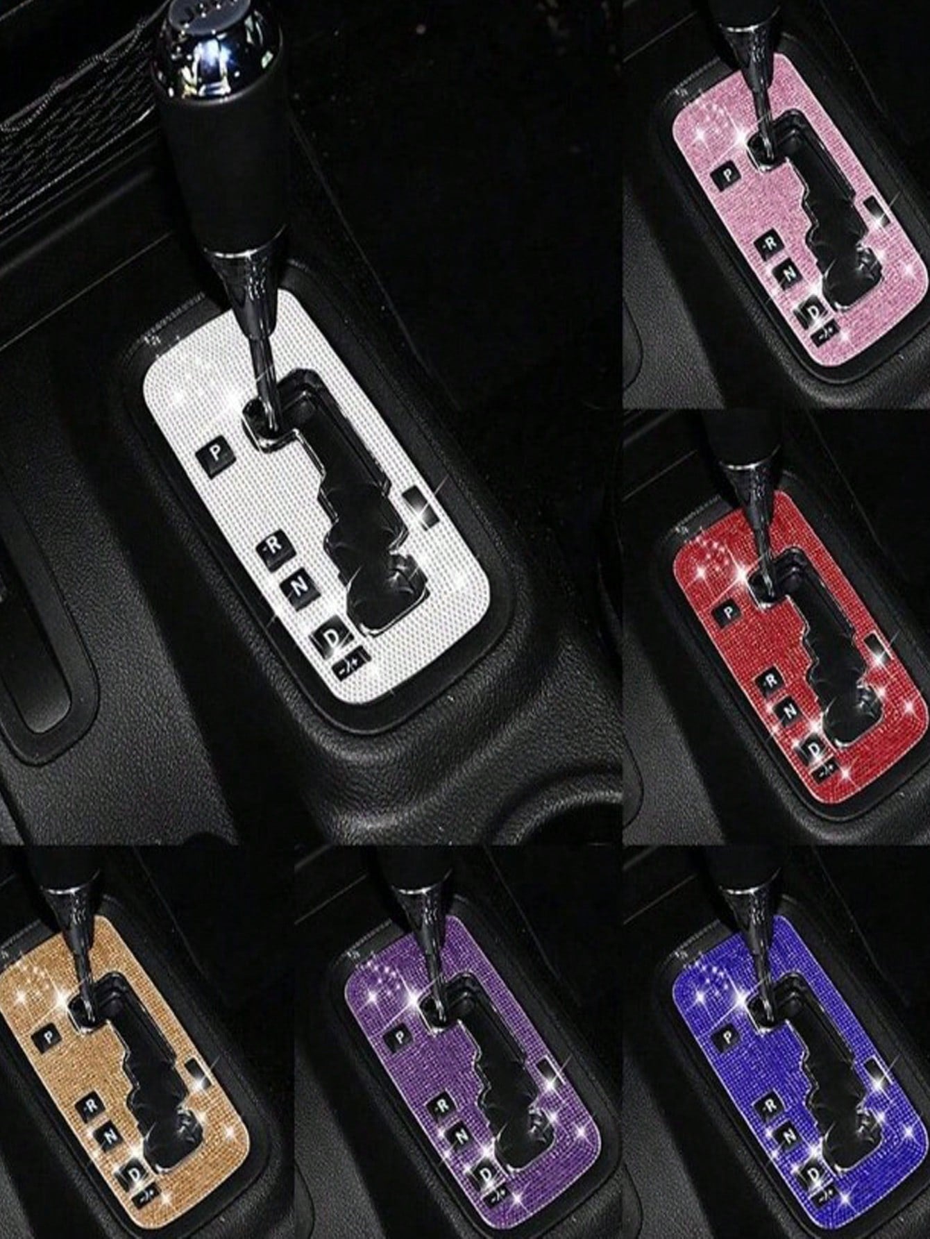 Sparkling Rhinestone Car Gear Shift Box Decorative Sticker Panel Cover, Sport Gear Shift Panel Trim Interior Decoration, Suitable For Styling Interior Female Car Accessories For, Family Gift