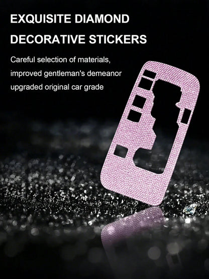 Sparkling Rhinestone Car Gear Shift Box Decorative Sticker Panel Cover, Sport Gear Shift Panel Trim Interior Decoration, Suitable For Styling Interior Female Car Accessories For, Family Gift