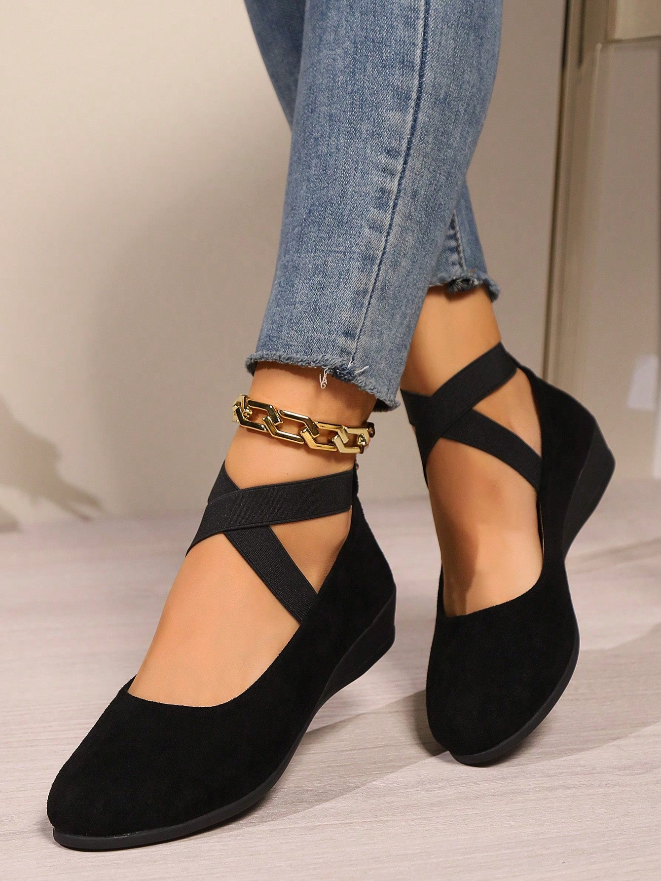 Spring/Autumn Women's Rocker Sole Slip-On Slouchy Shoes With Thick Sole And Breathable Mesh, Low Vamp Casual Shoes, Shoes For Women
