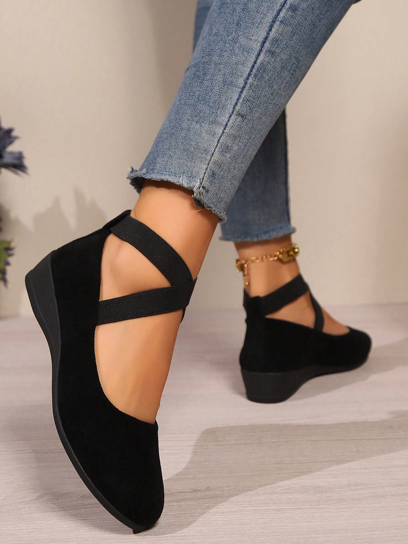 Spring/Autumn Women's Rocker Sole Slip-On Slouchy Shoes With Thick Sole And Breathable Mesh, Low Vamp Casual Shoes, Shoes For Women