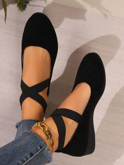 Spring/Autumn Women's Rocker Sole Slip-On Slouchy Shoes With Thick Sole And Breathable Mesh, Low Vamp Casual Shoes, Shoes For Women