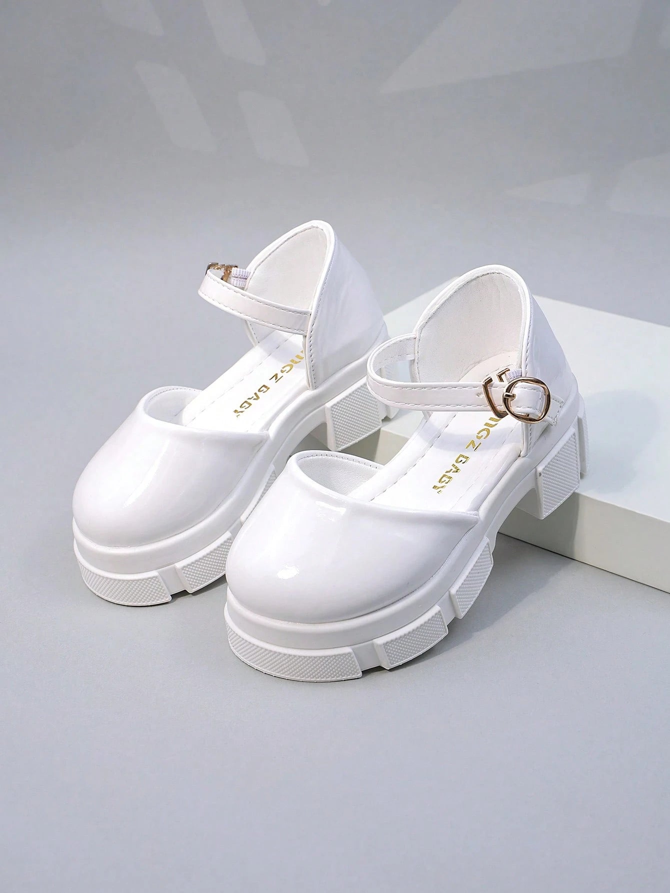 Spring/Summer New Girls' High Heel Shoes, Fashionable Retro Children's Sandals, Closed-Toe Shoes For Big Kids, Thick Sole Little Girls' Shoes, Black British Style Baby Student Shoes