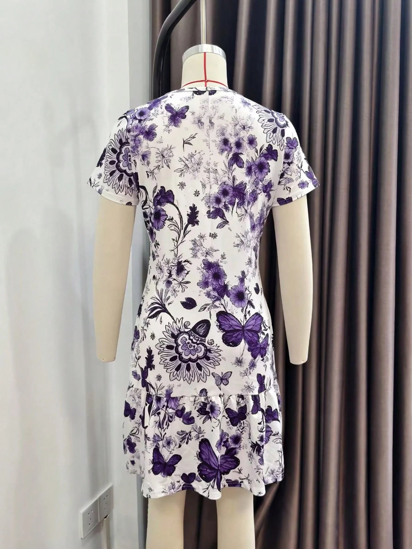 Spring/Summer Versatile Best-Seller New Arrival Fresh Butterfly & Floral Print Dress, Women's Dress Elegant Vacation