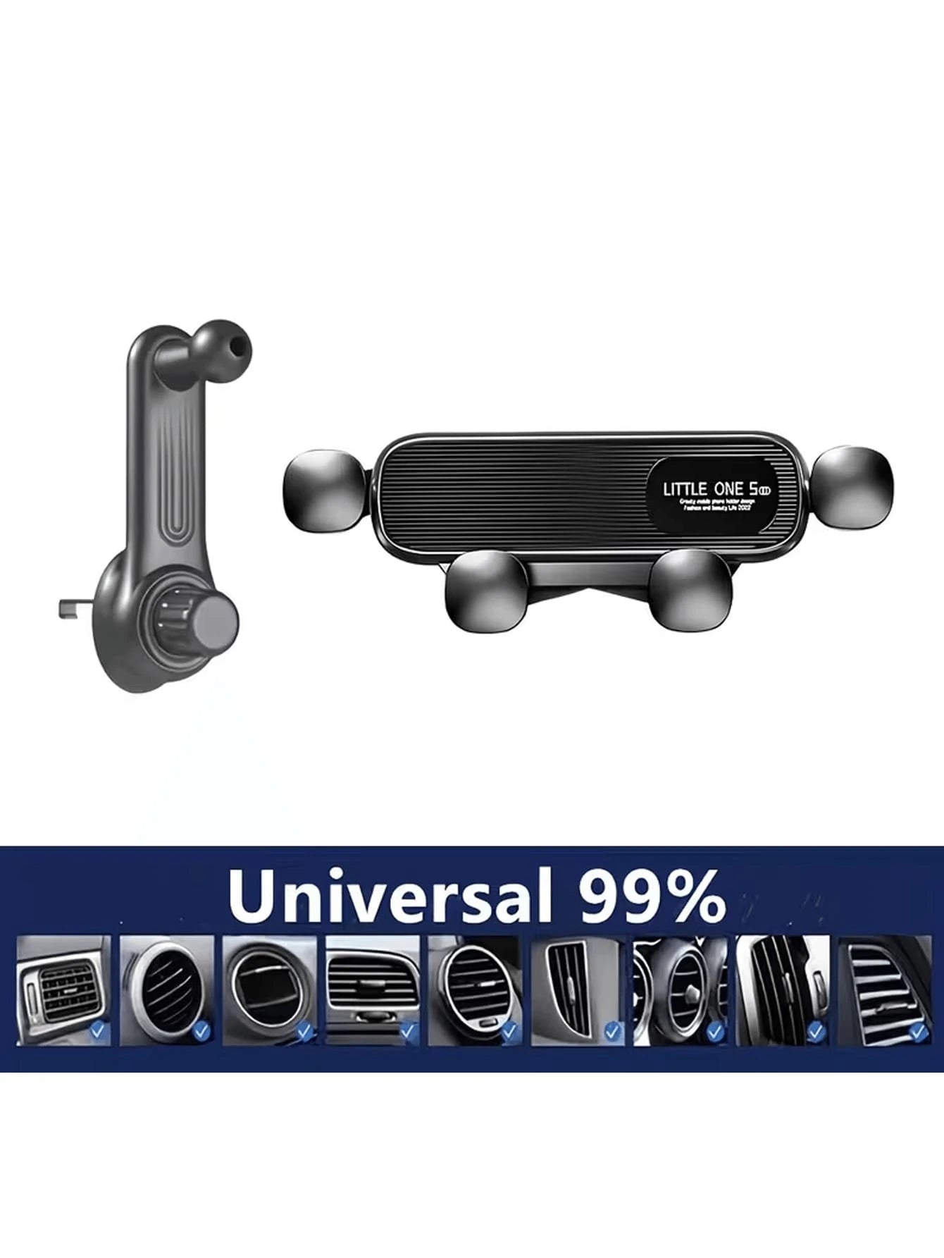 Stable Gravity-Lock Anti-Shake Design Car Phone Holder- Adjustable Air Vent Grip, Universal Car Air Vent Phone Holder
