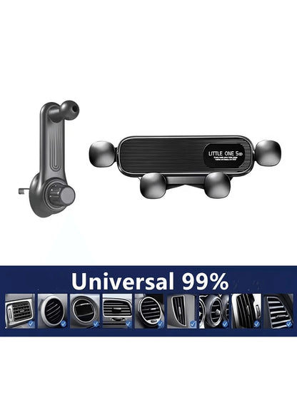 Stable Gravity-Lock Anti-Shake Design Car Phone Holder- Adjustable Air Vent Grip, Universal Car Air Vent Phone Holder