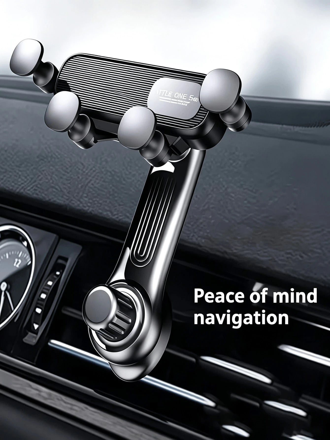 Stable Gravity-Lock Anti-Shake Design Car Phone Holder- Adjustable Air Vent Grip, Universal Car Air Vent Phone Holder