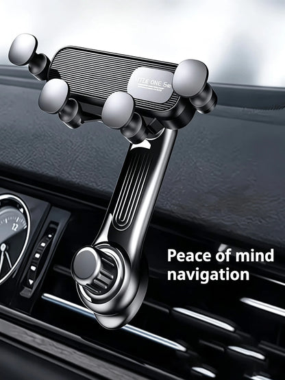 Stable Gravity-Lock Anti-Shake Design Car Phone Holder- Adjustable Air Vent Grip, Universal Car Air Vent Phone Holder
