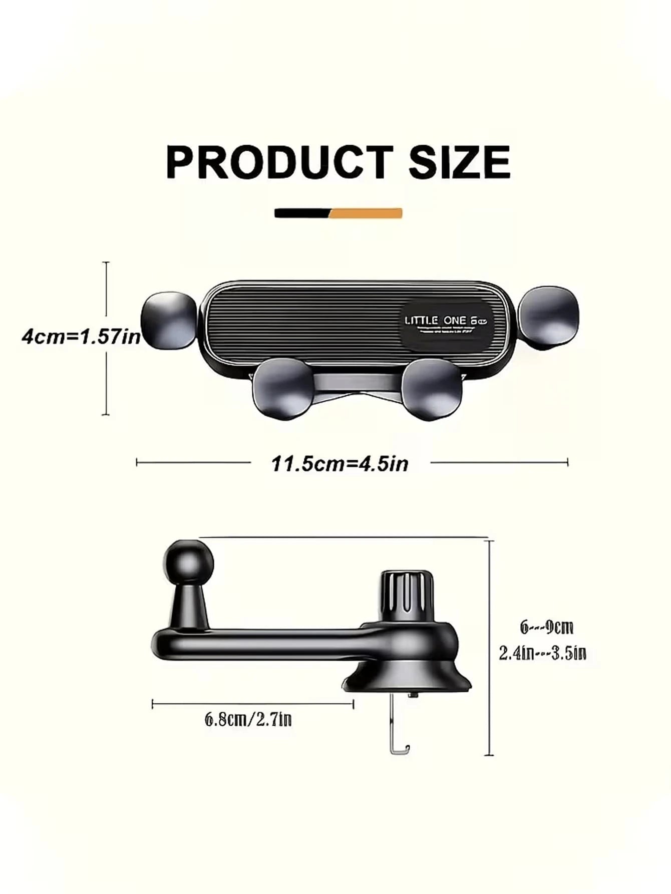 Stable Gravity-Lock Anti-Shake Design Car Phone Holder- Adjustable Air Vent Grip, Universal Car Air Vent Phone Holder
