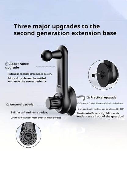 Stable Gravity-Lock Anti-Shake Design Car Phone Holder- Adjustable Air Vent Grip, Universal Car Air Vent Phone Holder