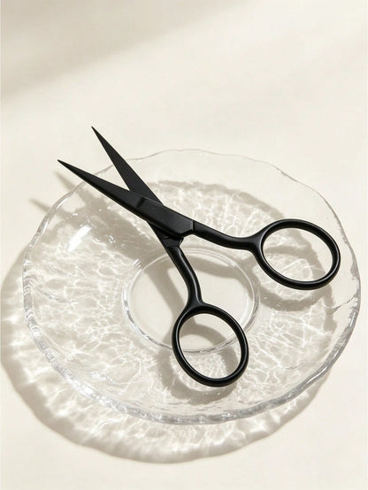 Stainless Steel Beauty Scissors, Professional Eyebrow And Eyelash Trimmer, Can Trim Nose Hair, Beard, Eyebrows, Facial Hair, Multi-Functional Makeup Tool, Portable For Home Use, Easy To Use, Vanity Es