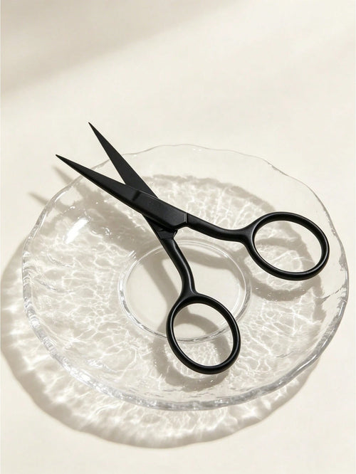 Stainless Steel Beauty Scissors, Professional Eyebrow And Eyelash Trimmer, Can Trim Nose Hair, Beard, Eyebrows, Facial Hair, Multi-Functional Makeup Tool, Portable For Home Use, Easy To Use, Vanity Es
