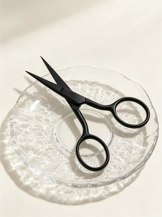 Stainless Steel Beauty Scissors, Professional Eyebrow And Eyelash Trimmer, Can Trim Nose Hair, Beard, Eyebrows, Facial Hair, Multi-Functional Makeup Tool, Portable For Home Use, Easy To Use, Vanity Es
