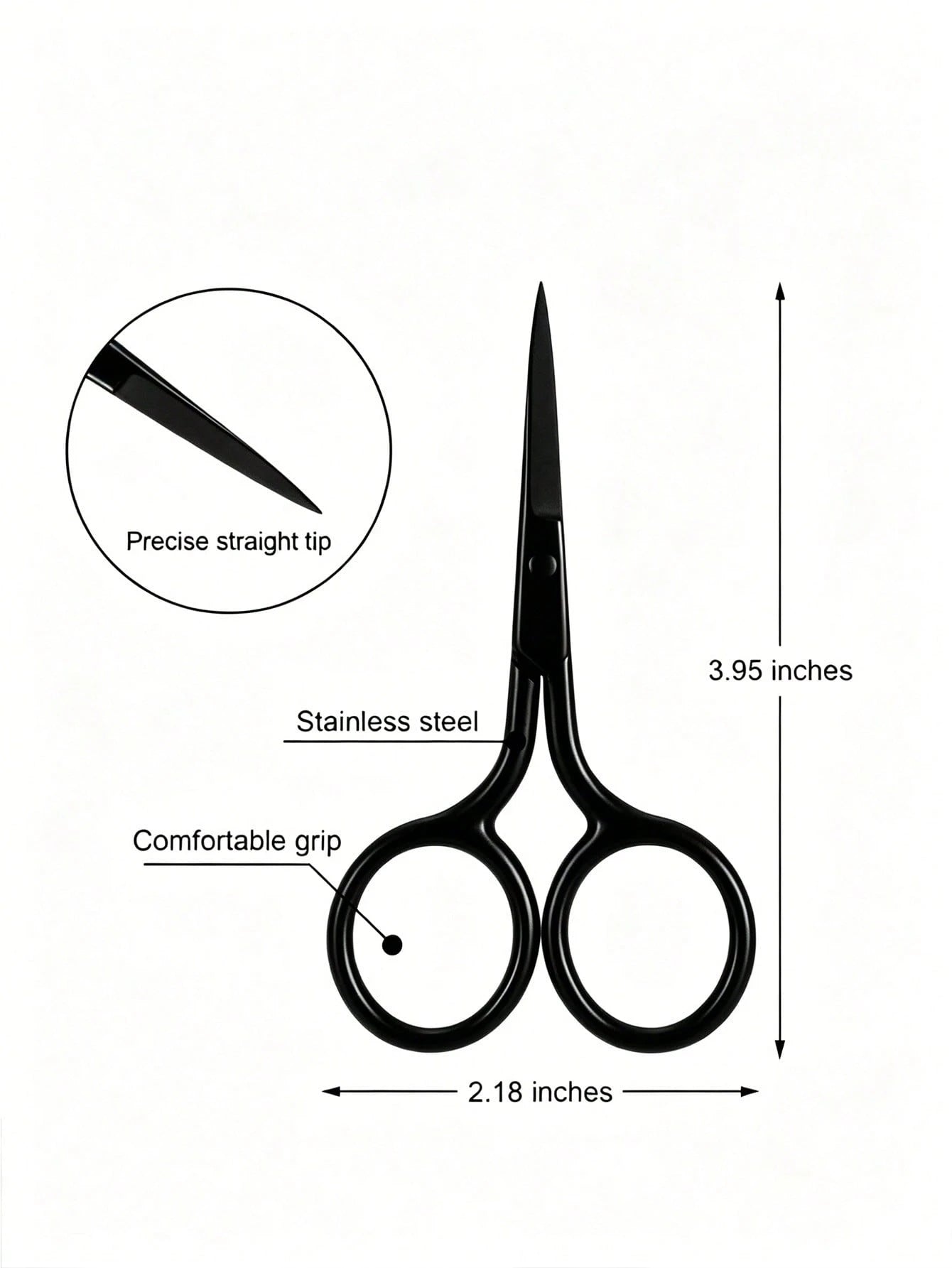 Stainless Steel Beauty Scissors, Professional Eyebrow And Eyelash Trimmer, Can Trim Nose Hair, Beard, Eyebrows, Facial Hair, Multi-Functional Makeup Tool, Portable For Home Use, Easy To Use, Vanity Es