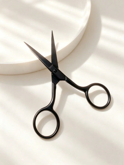 Stainless Steel Beauty Scissors, Professional Eyebrow And Eyelash Trimmer, Can Trim Nose Hair, Beard, Eyebrows, Facial Hair, Multi-Functional Makeup Tool, Portable For Home Use, Easy To Use, Vanity Es
