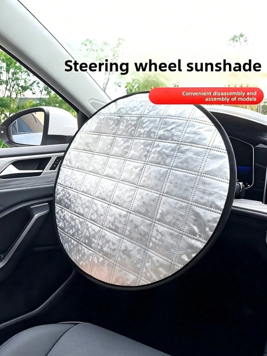 Steering Wheel Cover With Car Hook, Breathable Mesh And Microfiber, Non-Slip, Suitable For SUV, Truck, Sedan- Heat Insulation Protector, Directly Applicable To Most Cars, Sun Protection Cooling Heat