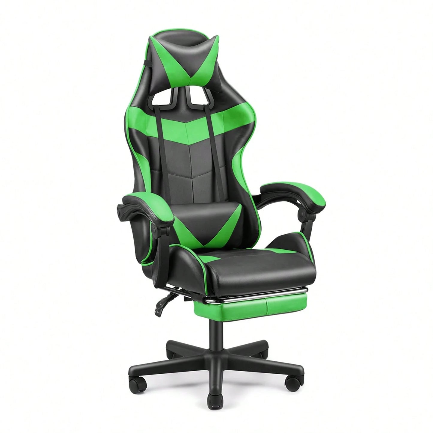 STGaming Gaming Chair With Footrest And Lumbar Support, Ergonomic Game Chair Height Adjustable Racing Gaming Chair With Headrest