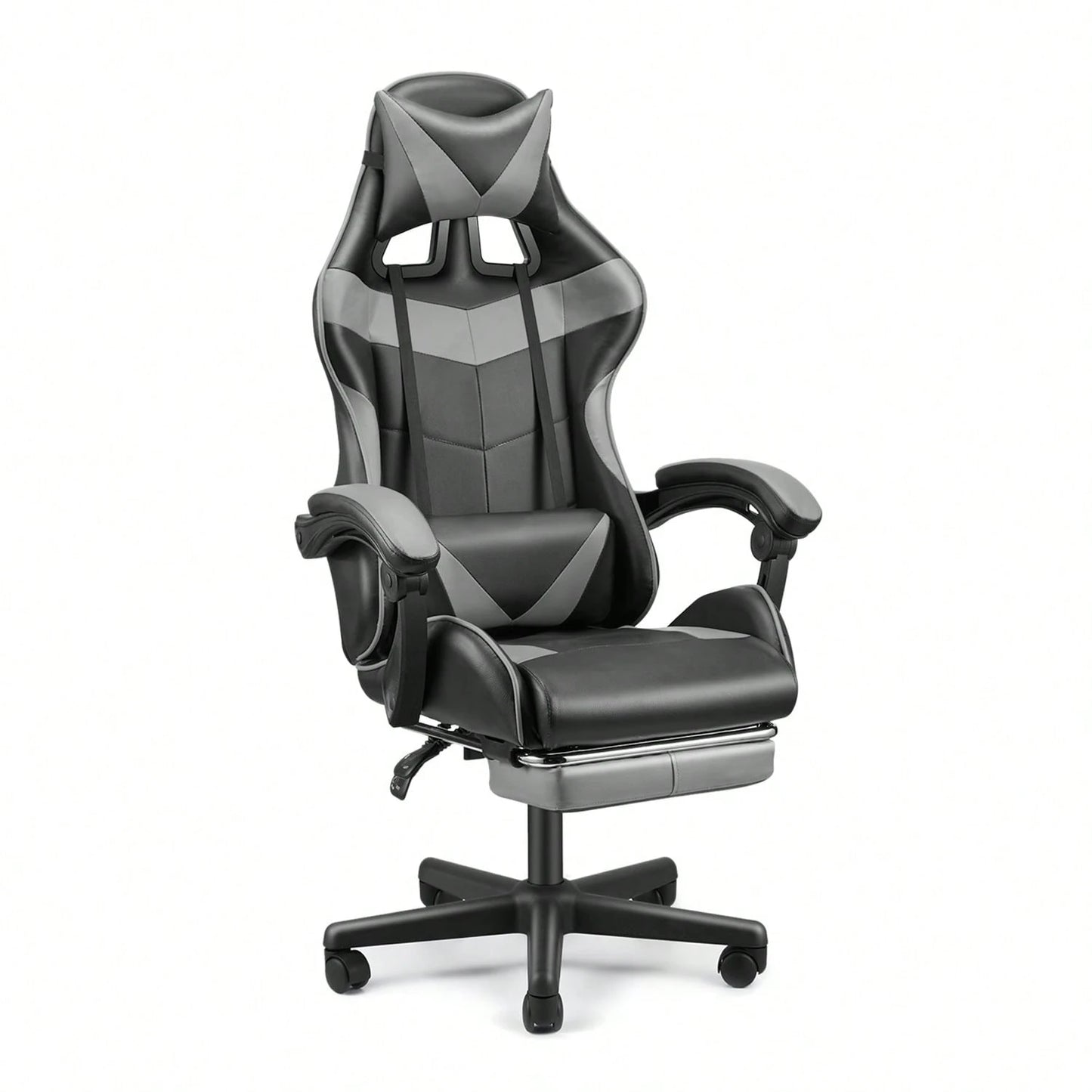 STGaming Gaming Chair With Footrest And Lumbar Support, Ergonomic Game Chair Height Adjustable Racing Gaming Chair With Headrest