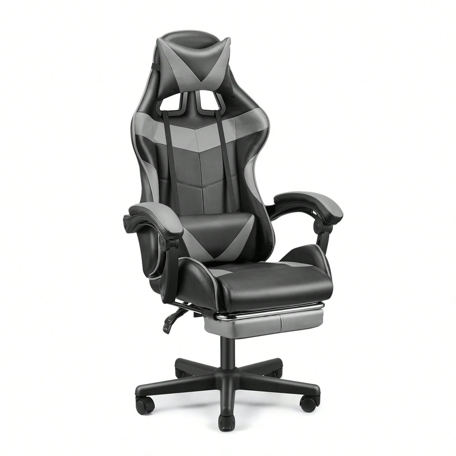 STGaming Gaming Chair With Footrest And Lumbar Support, Ergonomic Game Chair Height Adjustable Racing Gaming Chair With Headrest
