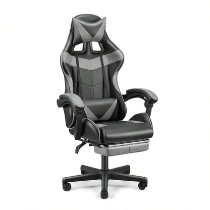 STGaming Gaming Chair With Footrest And Lumbar Support, Ergonomic Game Chair Height Adjustable Racing Gaming Chair With Headrest