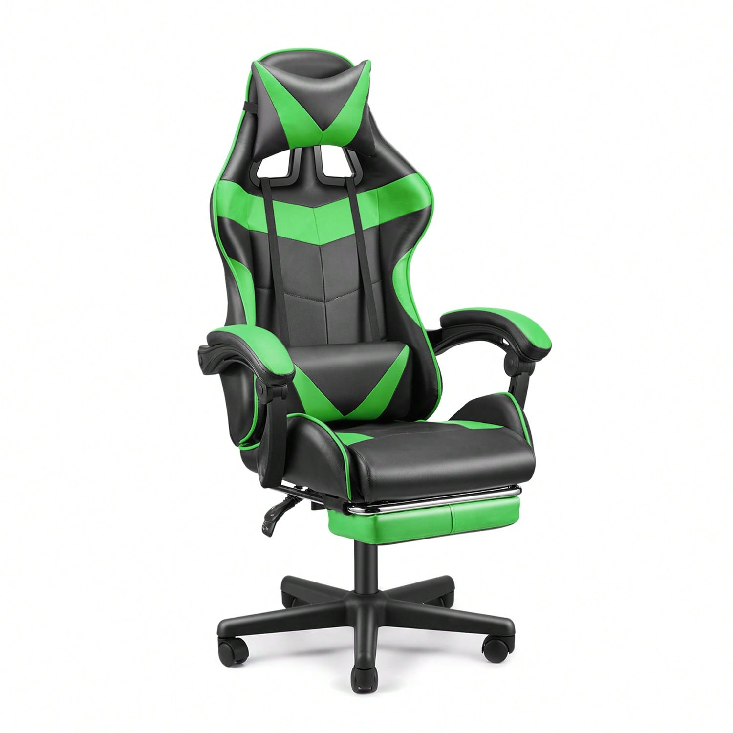 STGaming Gaming Chair With Footrest And Lumbar Support, Ergonomic Game Chair Height Adjustable Racing Gaming Chair With Headrest