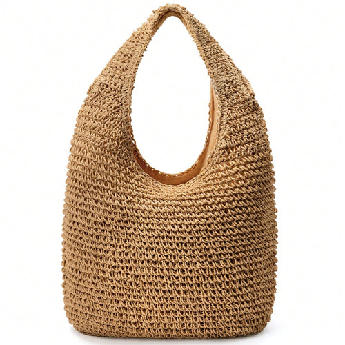 Straw Beach Bag For Women,Straw Woven Bag,Large Capacity Summer Bag,For Beach Travel,Outings,Dates,Shopping,Daily Use,Gifts,Vacation Essentials