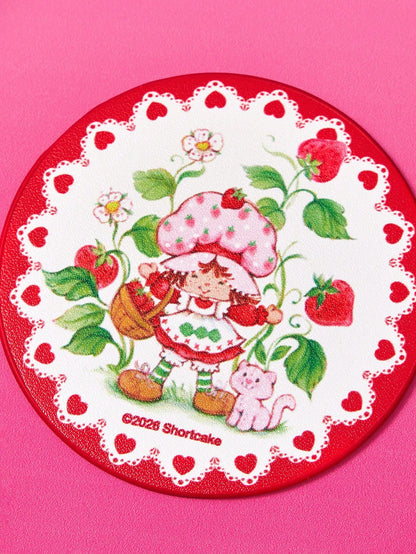 Strawberry Shortcake X Cute Cartoon Character Printed Car Coaster, 1/2-Piece Non-Slip Cup Holder Mat For Automotive Interior,Strawberry