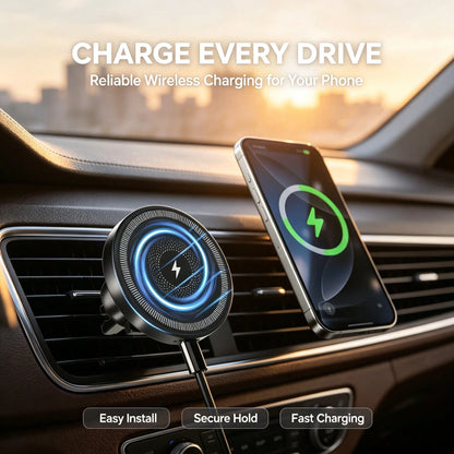 Strong Magnet Air Vent Car Wireless Charger 15W Fast Charge Anti-Shake Phone Holder For IPhone Galaxy Car Interior Accessories