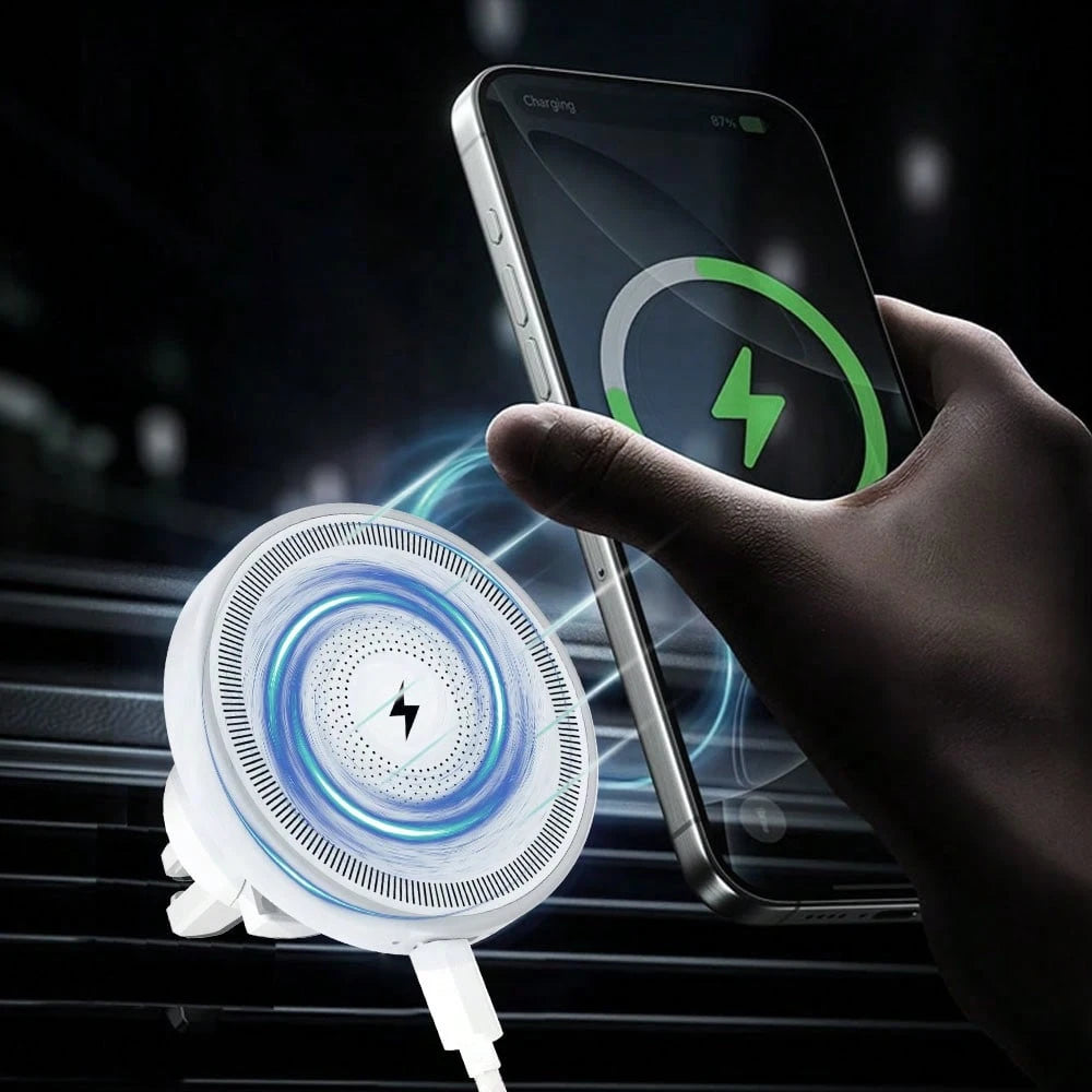 Strong Magnet Air Vent Car Wireless Charger 15W Fast Charge Anti-Shake Phone Holder For IPhone Galaxy Car Interior Accessories