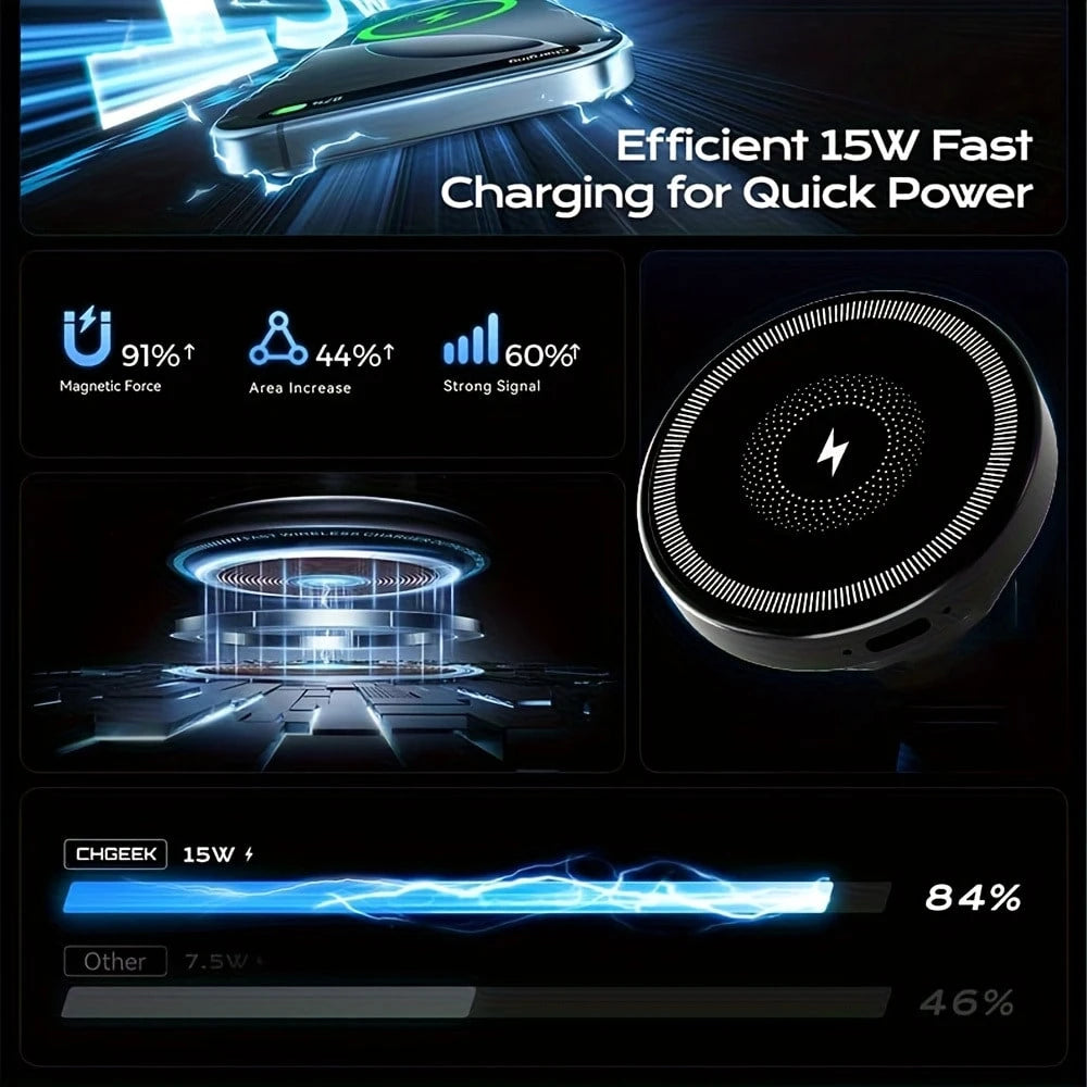 Strong Magnet Air Vent Car Wireless Charger 15W Fast Charge Anti-Shake Phone Holder For IPhone Galaxy Car Interior Accessories