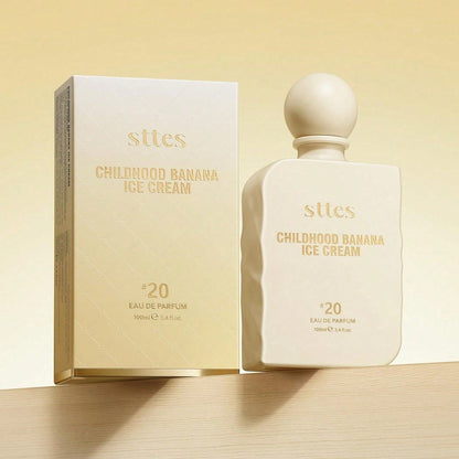 Sttes Childhood Banana Ice Cream No.20 EDP Perfume 100ml, Unisex Sweet Gourmand Fragrance, Long Lasting Vanilla Banana Scent, Perfect Birthday Holiday Gift For Women Men