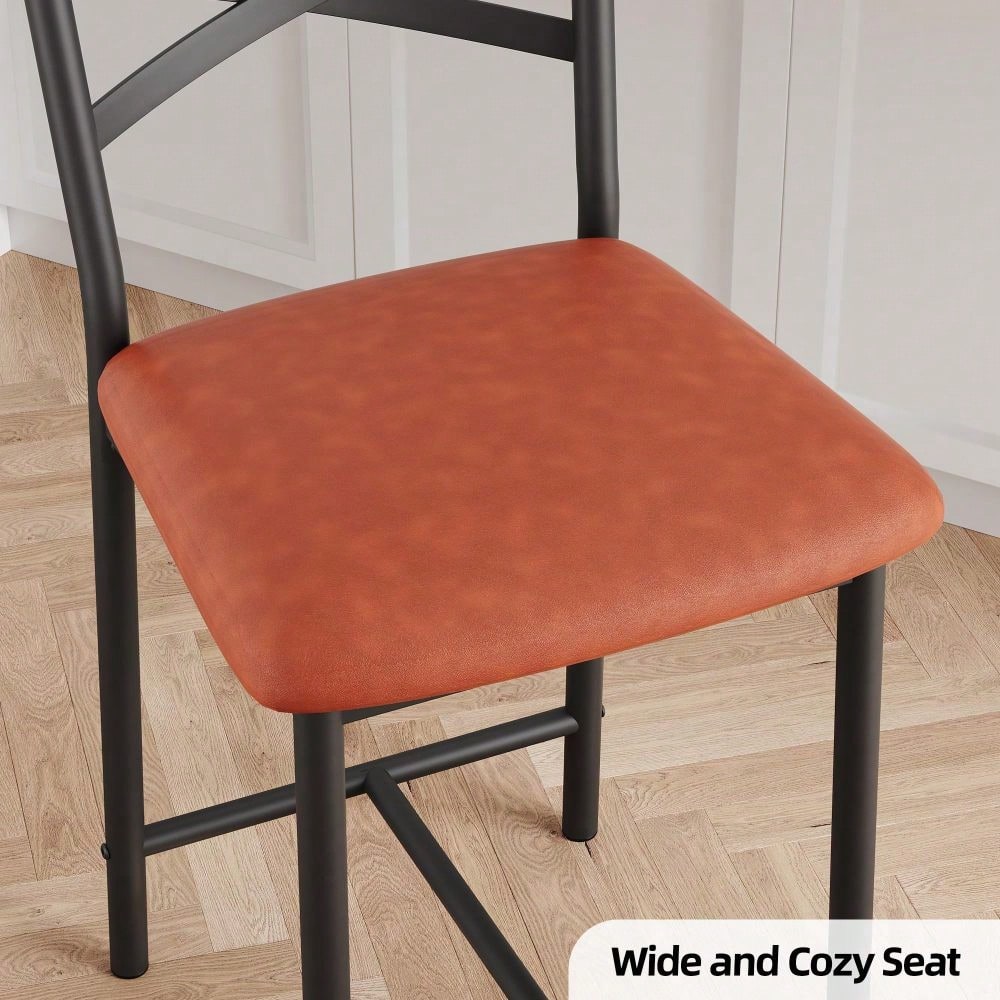Studyset 26" Counter Height Bar Stools Set Of 4, Upholstered Bar Chairs With Back, Thick Cushion, Modern Counter Height Barstools For Kitchen Island, Apartment Counter, Dining Room Bar