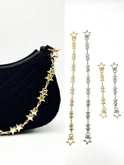 Stylish Metallic Star Shaped Bag Strap Chain, Elegant Replacement Shoulder Strap For Women Handbags Valentines