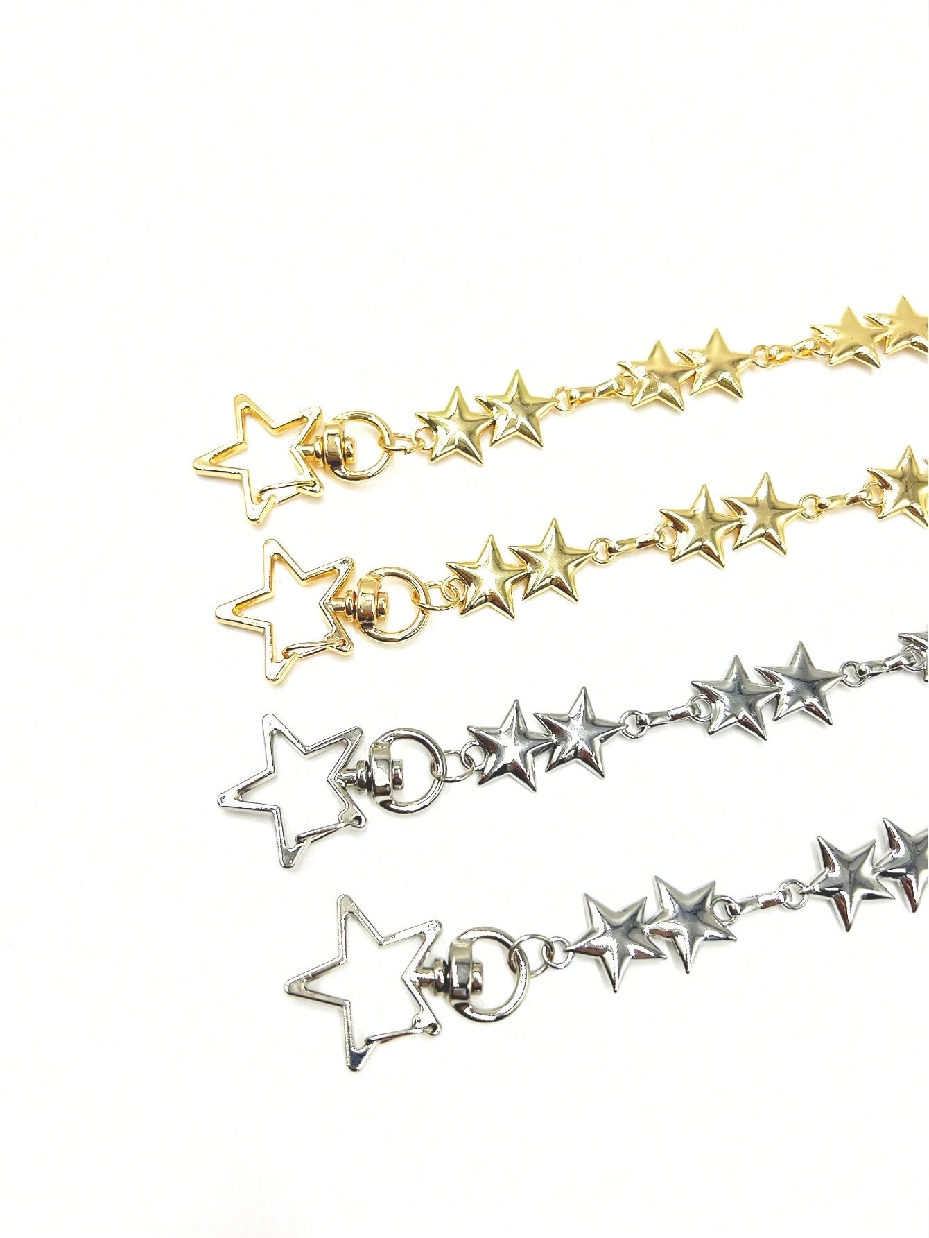 Stylish Metallic Star Shaped Bag Strap Chain, Elegant Replacement Shoulder Strap For Women Handbags Valentines