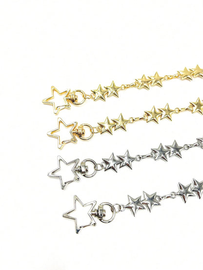 Stylish Metallic Star Shaped Bag Strap Chain, Elegant Replacement Shoulder Strap For Women Handbags Valentines
