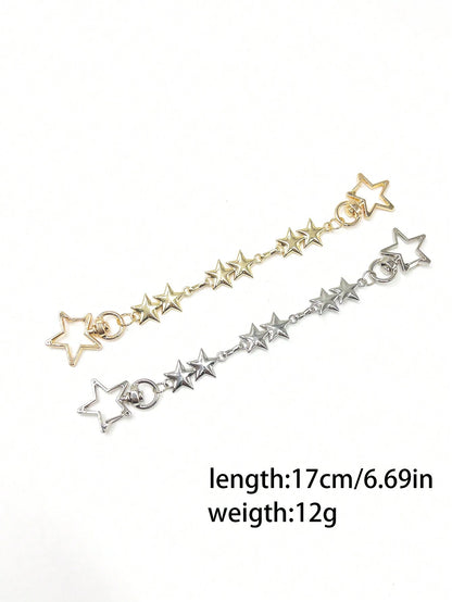 Stylish Metallic Star Shaped Bag Strap Chain, Elegant Replacement Shoulder Strap For Women Handbags Valentines
