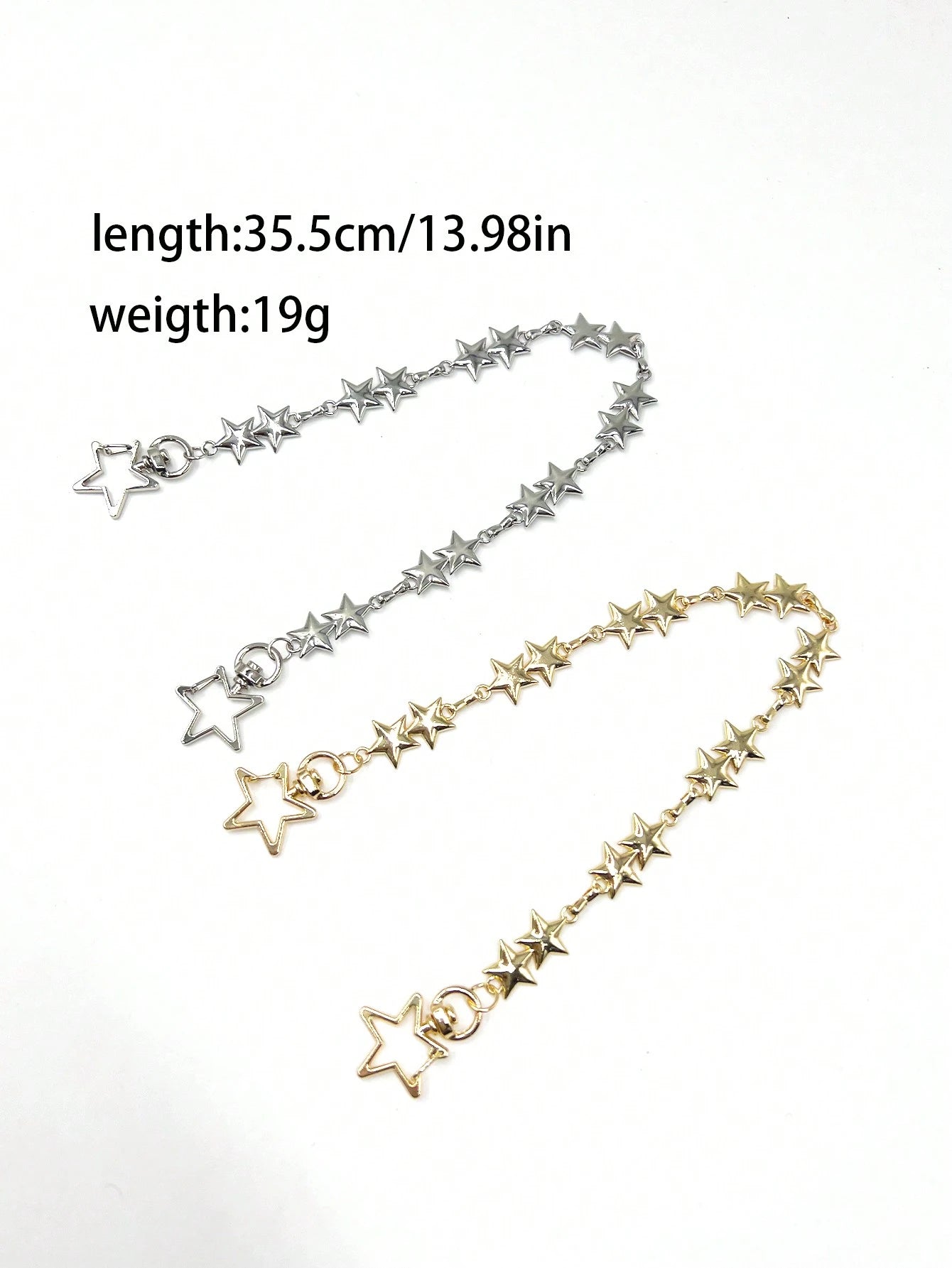 Stylish Metallic Star Shaped Bag Strap Chain, Elegant Replacement Shoulder Strap For Women Handbags Valentines