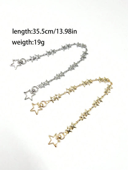 Stylish Metallic Star Shaped Bag Strap Chain, Elegant Replacement Shoulder Strap For Women Handbags Valentines
