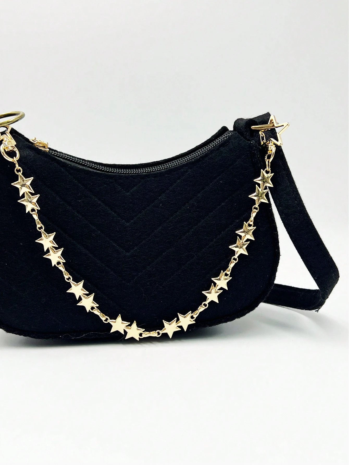 Stylish Metallic Star Shaped Bag Strap Chain, Elegant Replacement Shoulder Strap For Women Handbags Valentines
